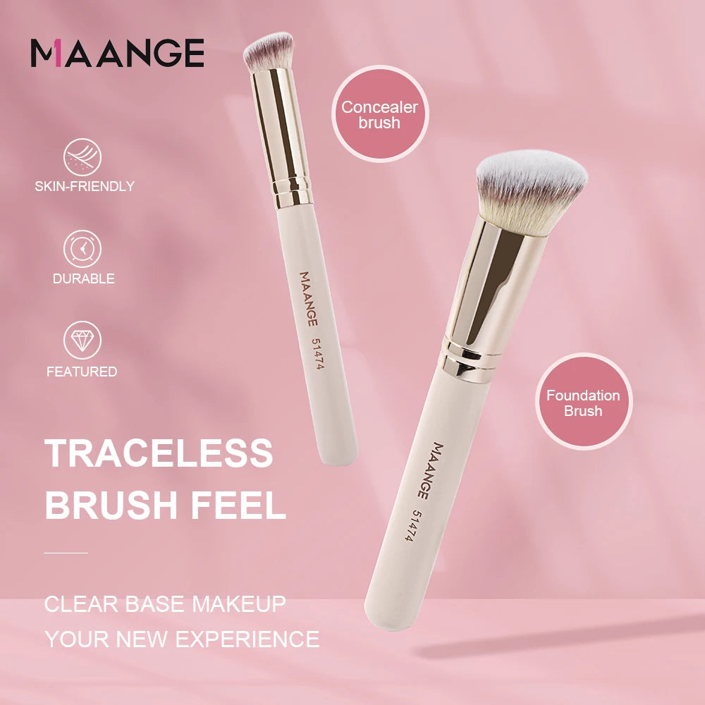 MAANGE-Kit de pinceaux de maquillage pour le visage pour femme, correcteur de fond de teint, poils doux, outil de beauté impeccable, coffret cadeau, 4 pièces