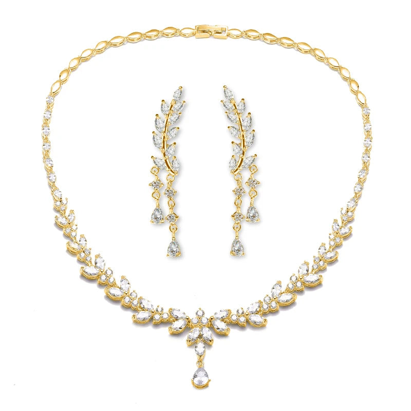 ZAKOL marque de luxe cubique zircone boucles d'oreilles collier élégant magnifique CZ mariage Banquet fête ensemble de bijoux