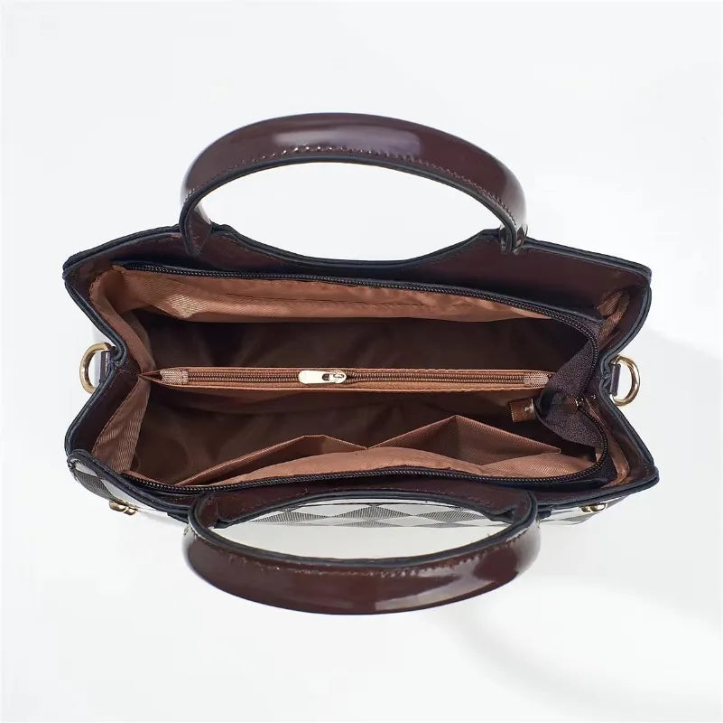 Sac à main décontracté en cuir brillant pour femmes, fourre-tout de luxe de styliste, grande capacité, sacs de marque pour dames