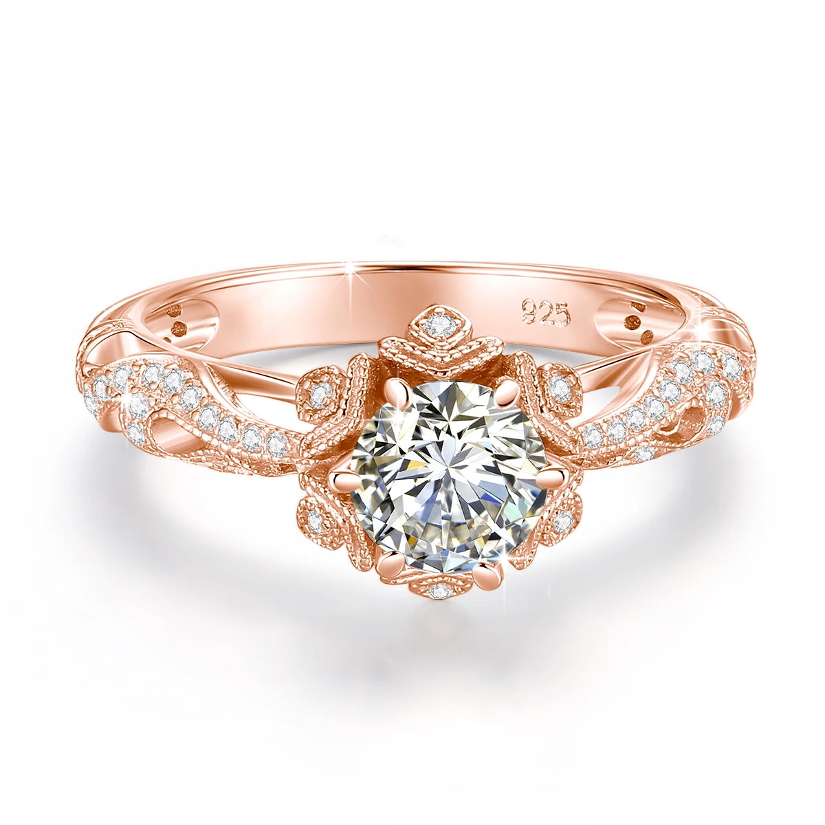 Bague de luxe plaquée or 18 carats pour femmes, 1ct D vvs1, Moissanite, bracelet de mariage en argent 925, haute qualité, cadeau de fiançailles, bijoux fins