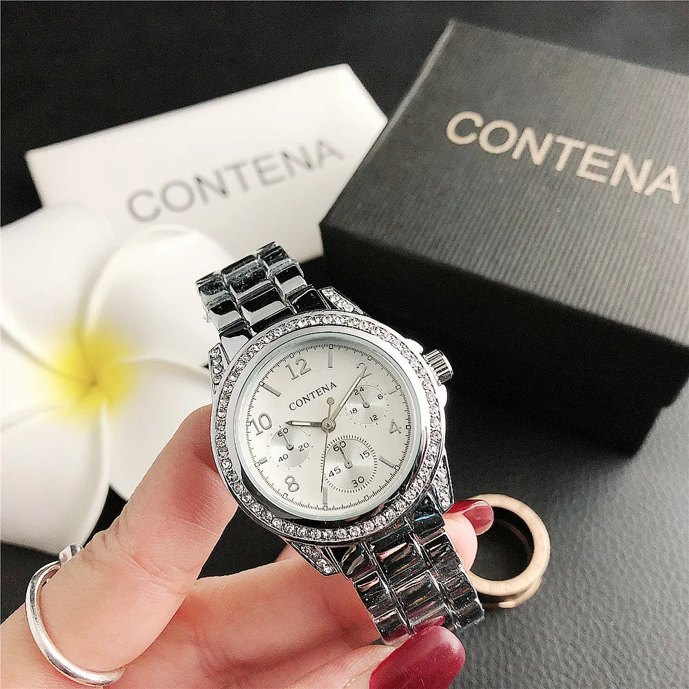 Montre pour femme Top marque de luxe en acier inoxydable strass Quartz montre-bracelet pour femmes mode robe dames horloge montre femme