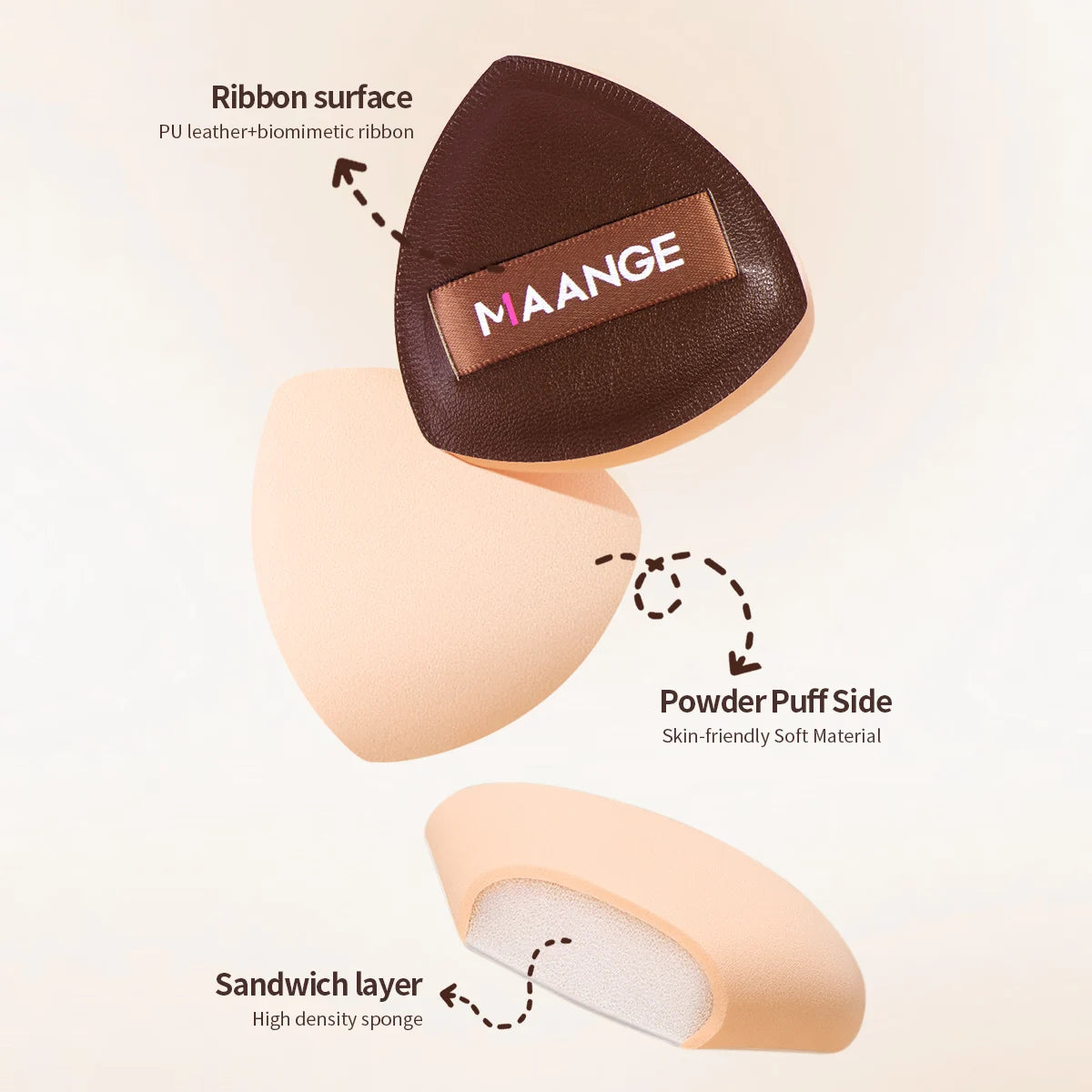 MAANGE 15 pièces outil de maquillage 13 pièces pinceaux de maquillage ensemble fond de teint poudre Blush fard à paupières brosse 2 pièces coussin d'air bouffée beauté mélange