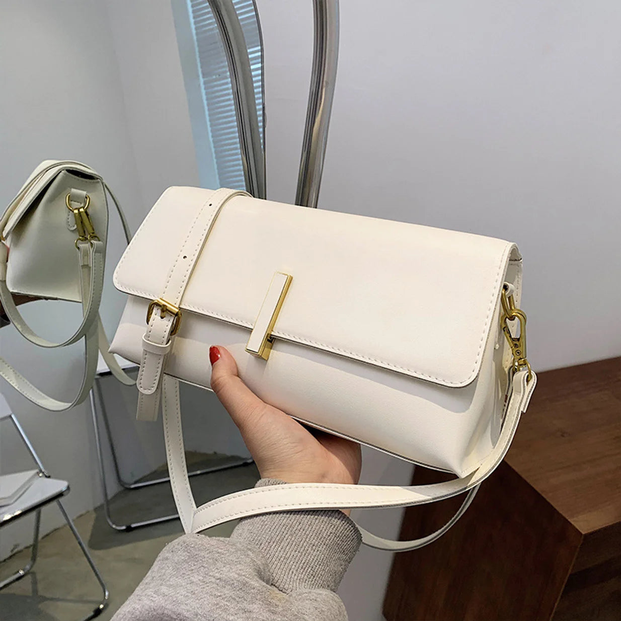 Hot Sacs En Cuir Pu Pour Femmes, Sac Messager Simple, Décontraé, Tout Match, Mode Initiée, Nouveau Style Coréen, Dames