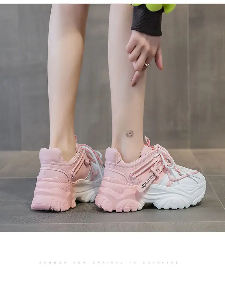 Baskets Femme Plateforme - Chaussures Décontractées Printemps