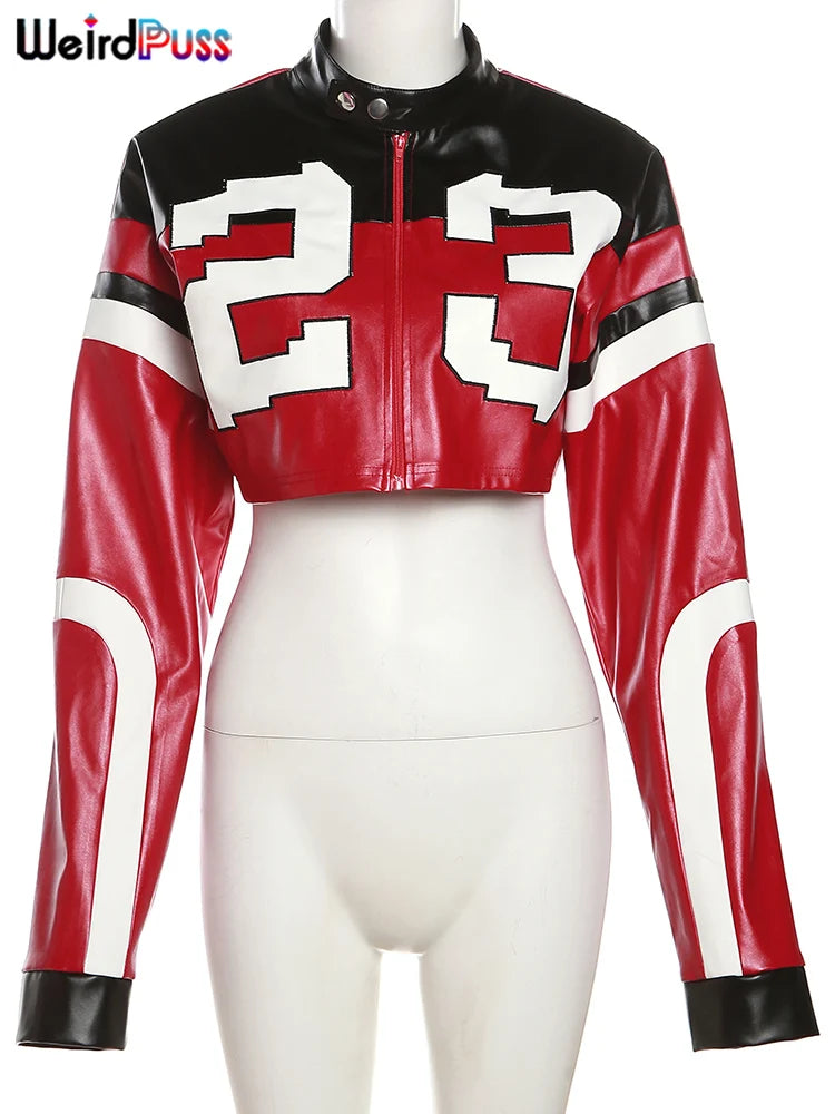 Veste Varsity Femme en Cuir - Blouson Streetwear Automne