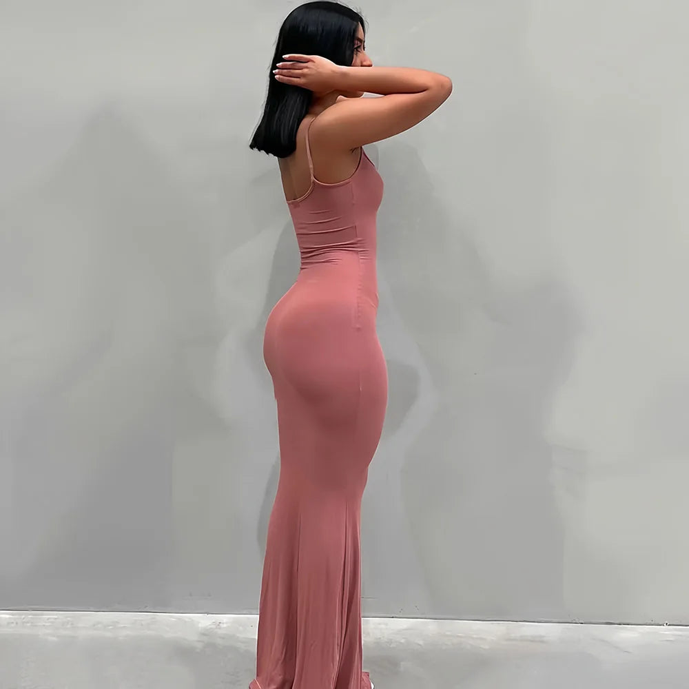 Robe Longue Femme Sexy - Dos Nu et Bretelles Ajustables
