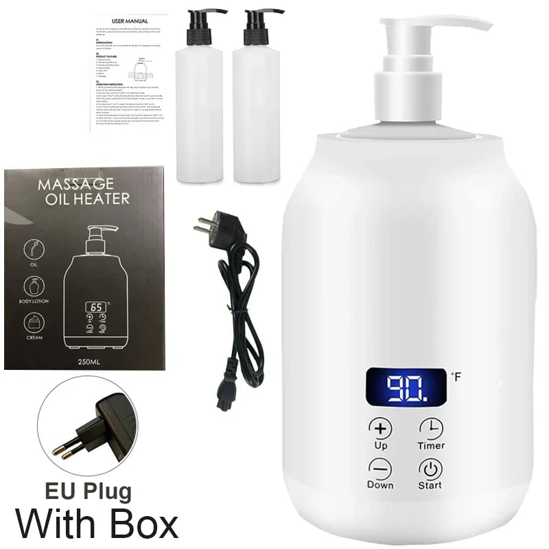 Chauffe-Lotion de Massage Digital - Réchauffeur Huile Crème LED Minuteur - Lencensa