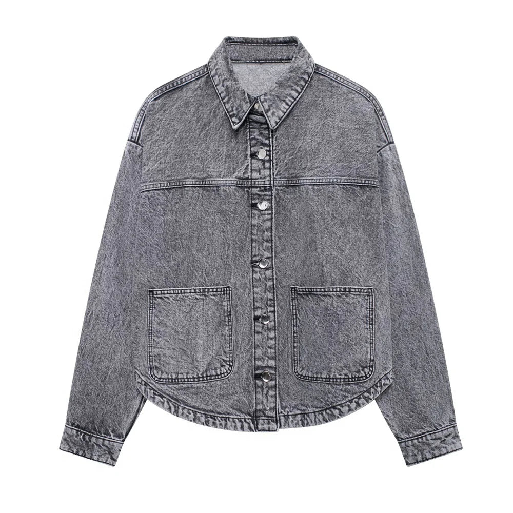 Veste Denim Premium Lencensa - Manteau Femme Haute Qualité Automne 2024