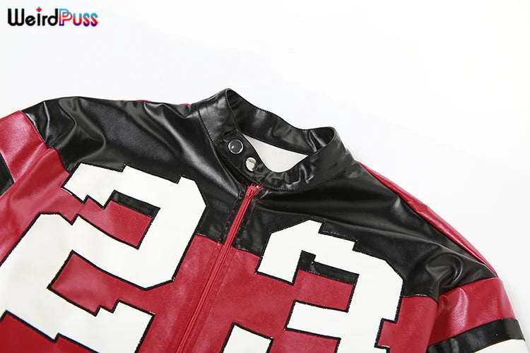 Veste Varsity Femme en Cuir - Blouson Streetwear Automne