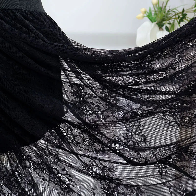 Robe de soirée élégante en dentelle pour femmes, tenue de soirée élégante, Sexy, transparente, Maxi, moulante, gothique, mode Lolita, jupe noire, 2024