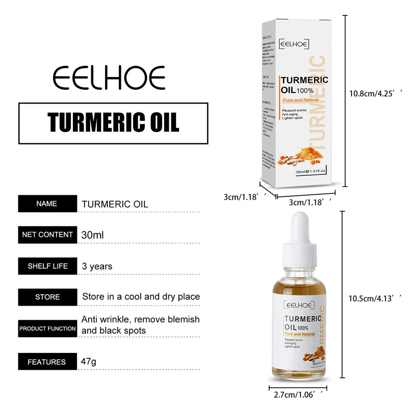 Sérum pour le visage au curcuma, rétrécit les pores, Essence réparatrice, mélanine, éclaircissant, hydratant, nourrissant, huile de cur-cumin, estompe les taches foncées, soins pour la peau