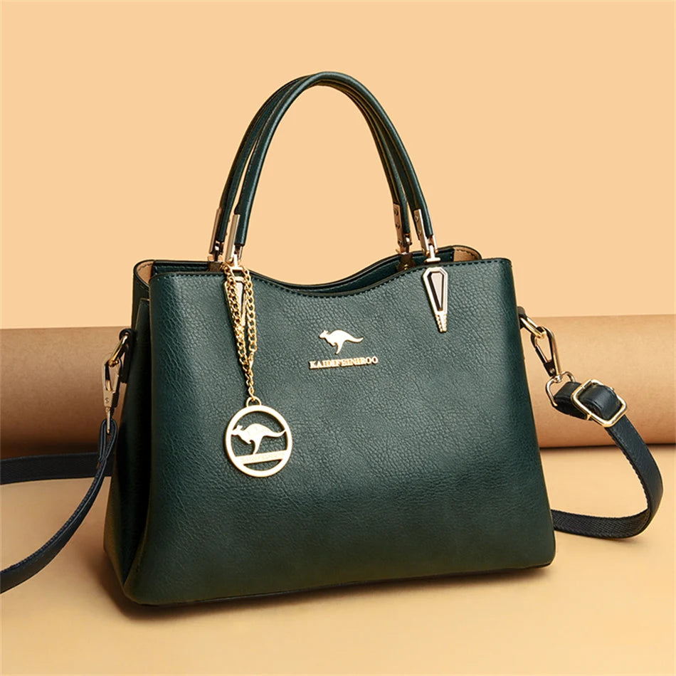 Sac à Main de Luxe en Cuir Souple pour Femme, Sacoche à Bandoulière de Styliste à 3 Couches, Fourre-Tout de Grande Capacité, 2022