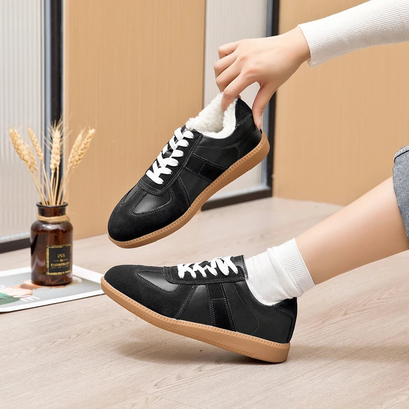 Baskets Femme en Cuir Véritable - Chaussures Décontractées Printemps 2025
