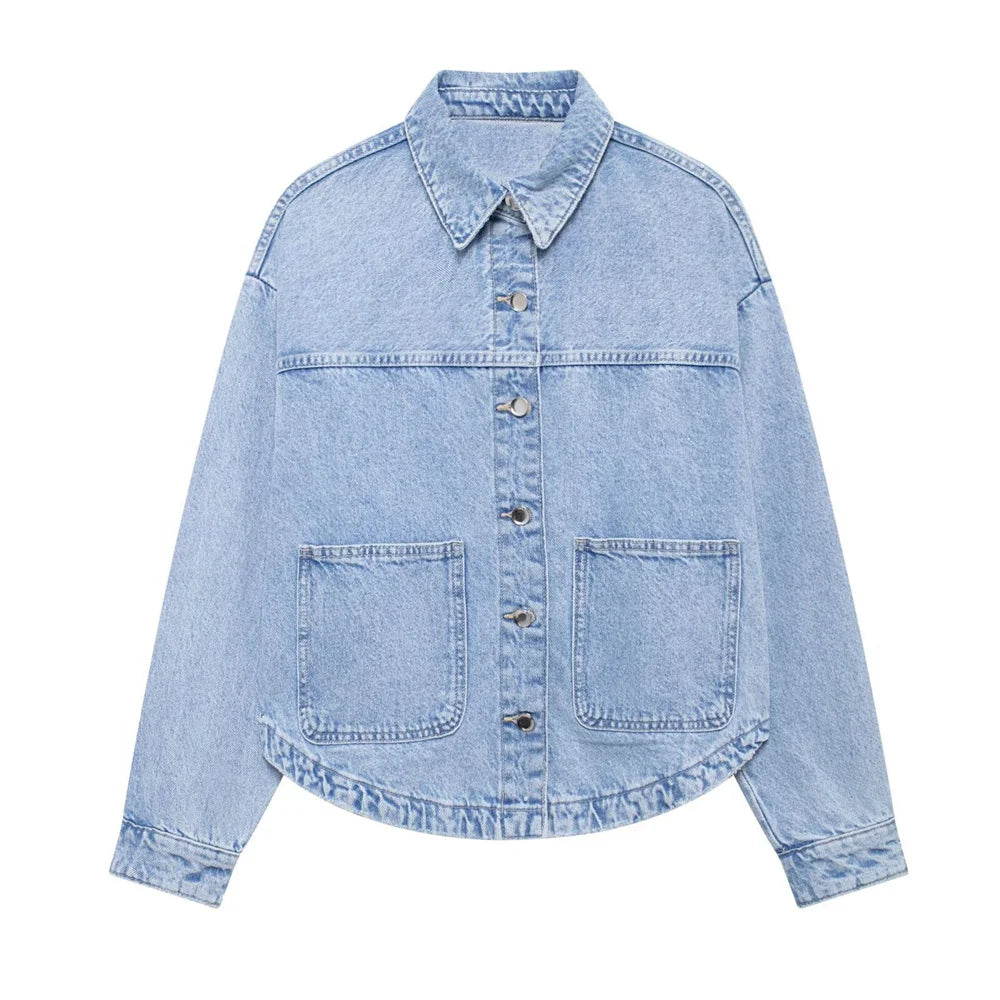 Veste Denim Premium Lencensa - Manteau Femme Haute Qualité Automne 2024