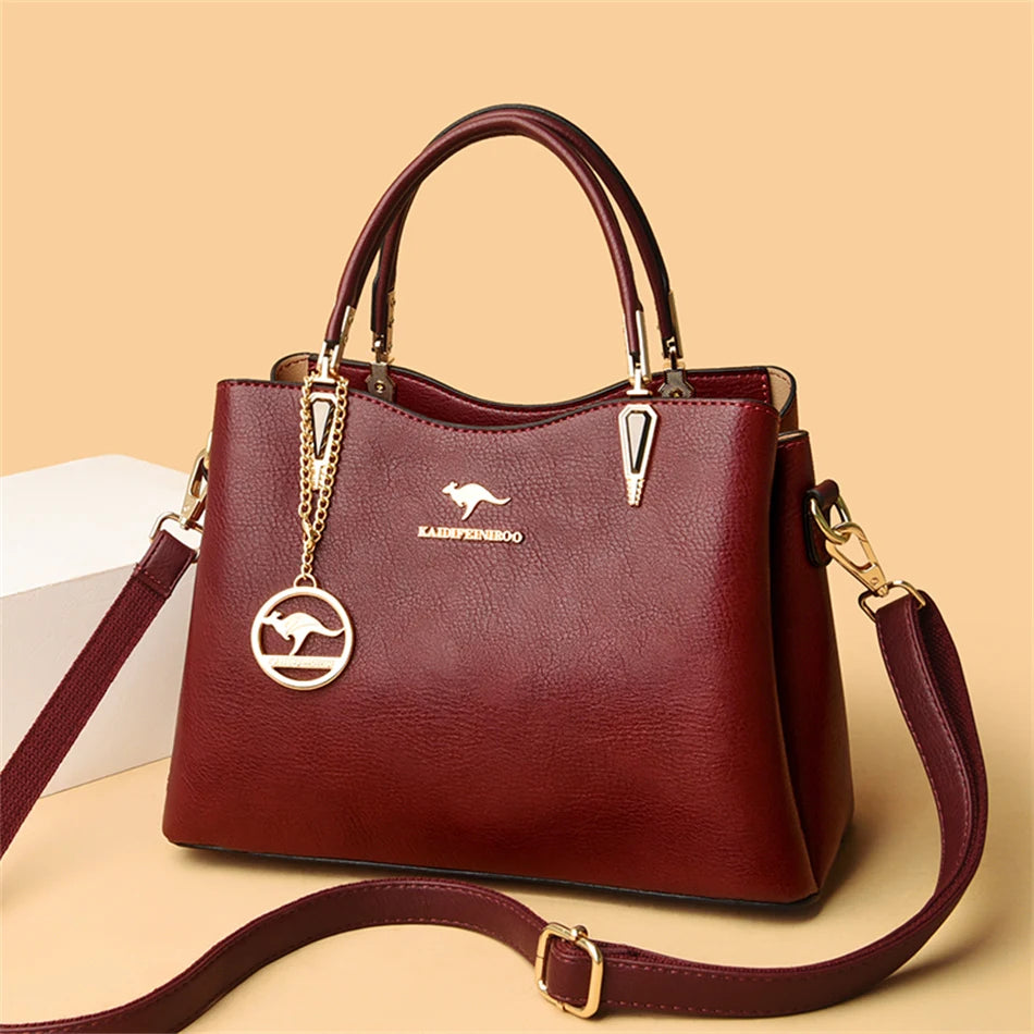 Sac à Main de Luxe en Cuir Souple pour Femme, Sacoche à Bandoulière de Styliste à 3 Couches, Fourre-Tout de Grande Capacité, 2022