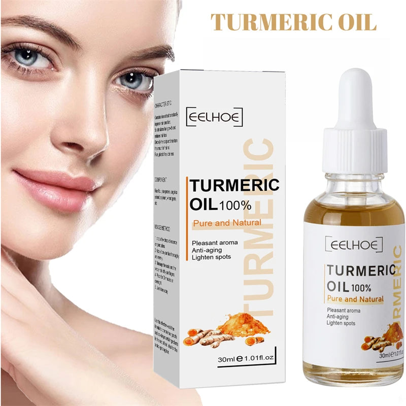 Sérum pour le visage au curcuma, rétrécit les pores, Essence réparatrice, mélanine, éclaircissant, hydratant, nourrissant, huile de cur-cumin, estompe les taches foncées, soins pour la peau