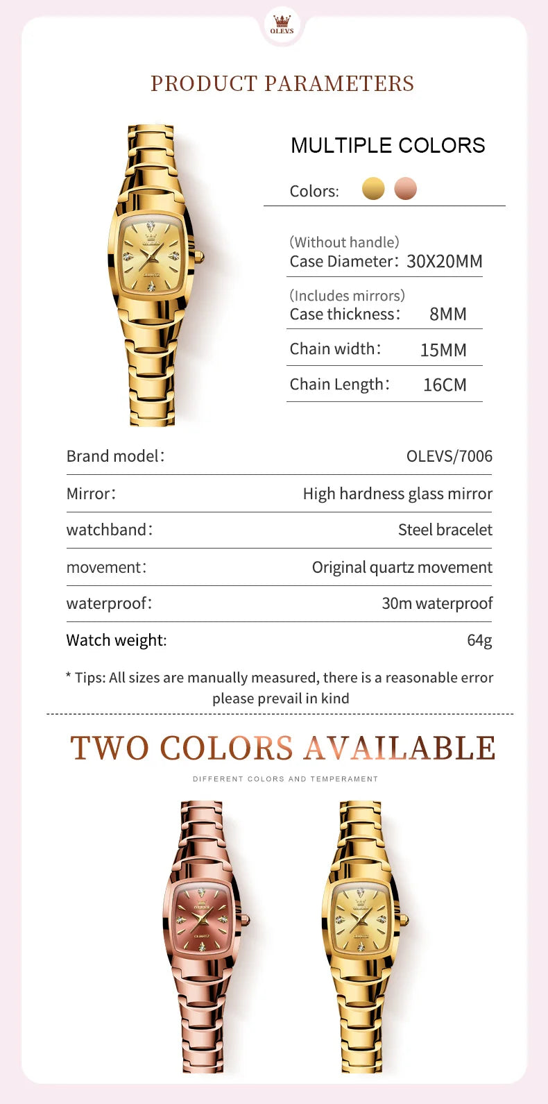 OLEVS 7006 Montres pour Femmes Top marque de luxe Original Quartz Montres Femmes étanche boîtier en acier tungstène bracelet lumineux Date