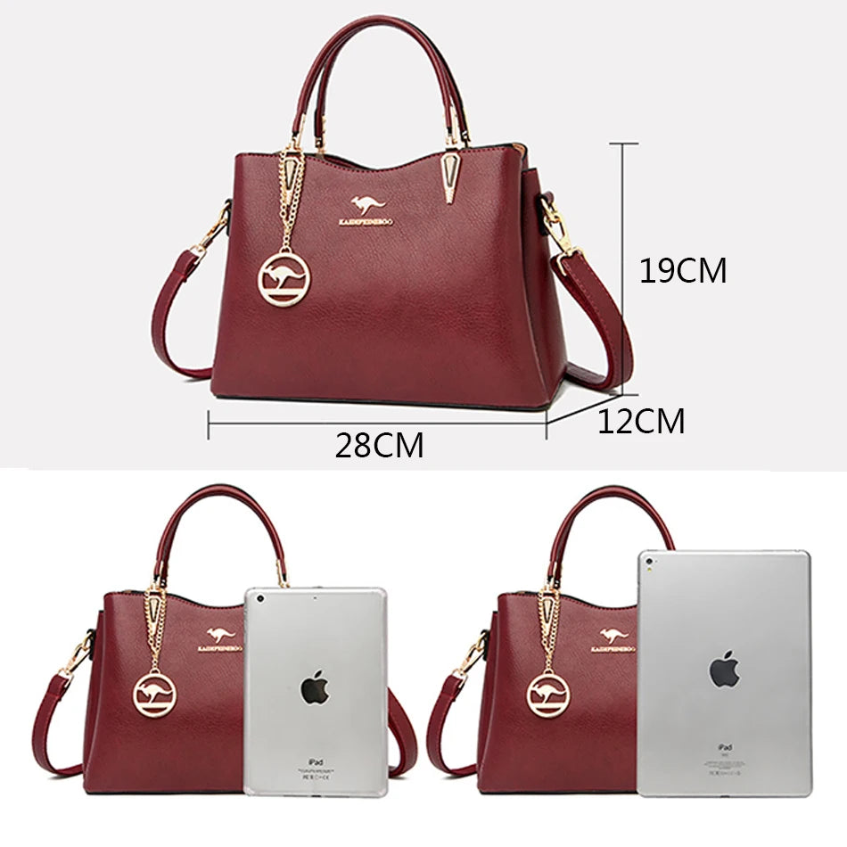 Sac à Main de Luxe en Cuir Souple pour Femme, Sacoche à Bandoulière de Styliste à 3 Couches, Fourre-Tout de Grande Capacité, 2022