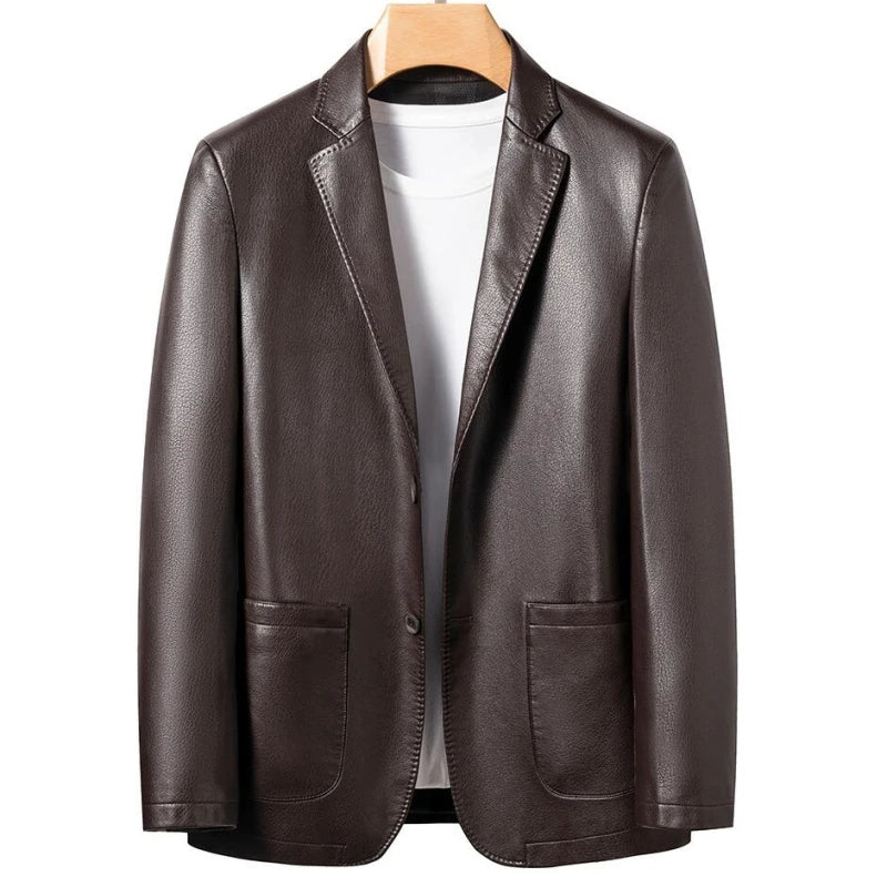 Veste Cuir Premium Lencensa - Manteau Décontracté Haute Qualité - Excellence Automne-Hiver
