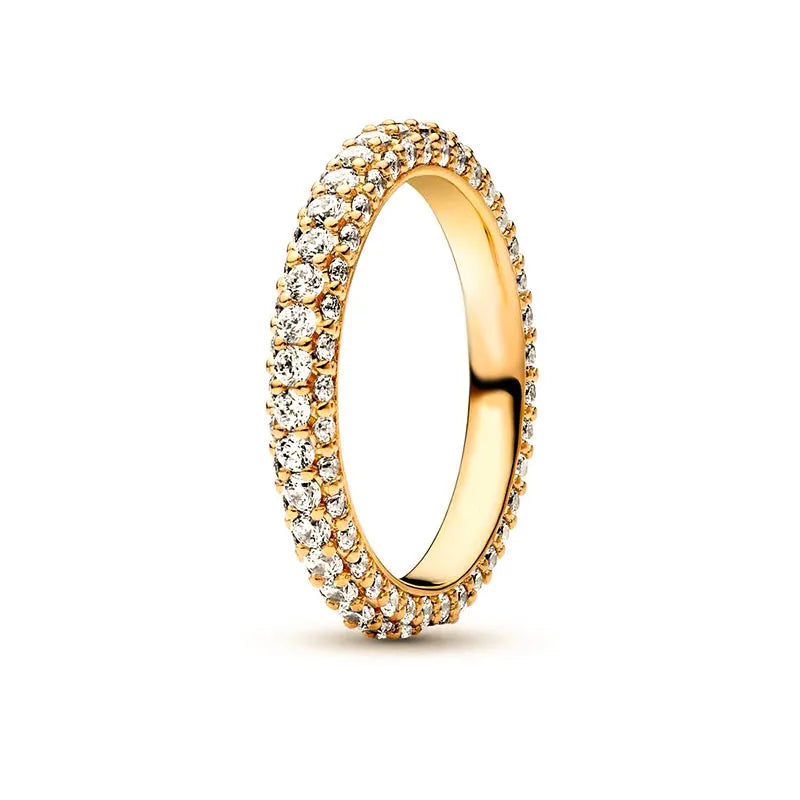 Bague en argent plaqué or 18 carats pour femmes, en forme de cœur, en Zircon, bijoux fins, cadeaux d'anniversaire, de saint-valentin, 925