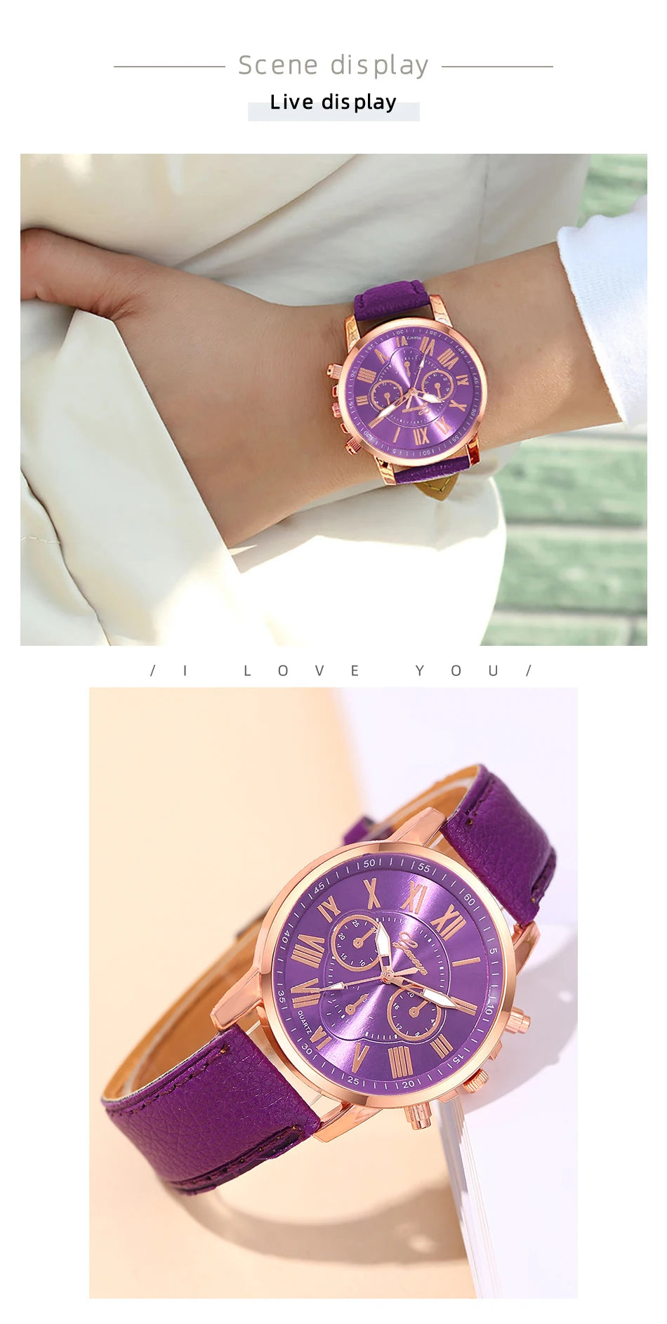 Reloj Mujer Mode Femmes Montres Dames Violet En Cuir Quartz Montre-Bracelet pour Femmes Bussiness Casual Montre Relogio Feminino