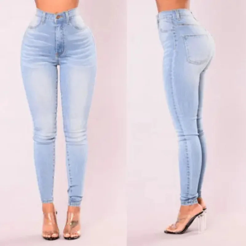 Jean Premium Femme Taille Haute - Denim Stretch Haute Qualité Push-Up