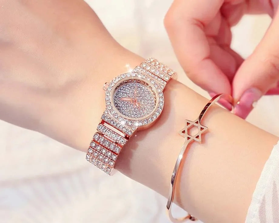 Montre Lencensa - Quartz Dorée Femme de Luxe, Élégance Intemporelle