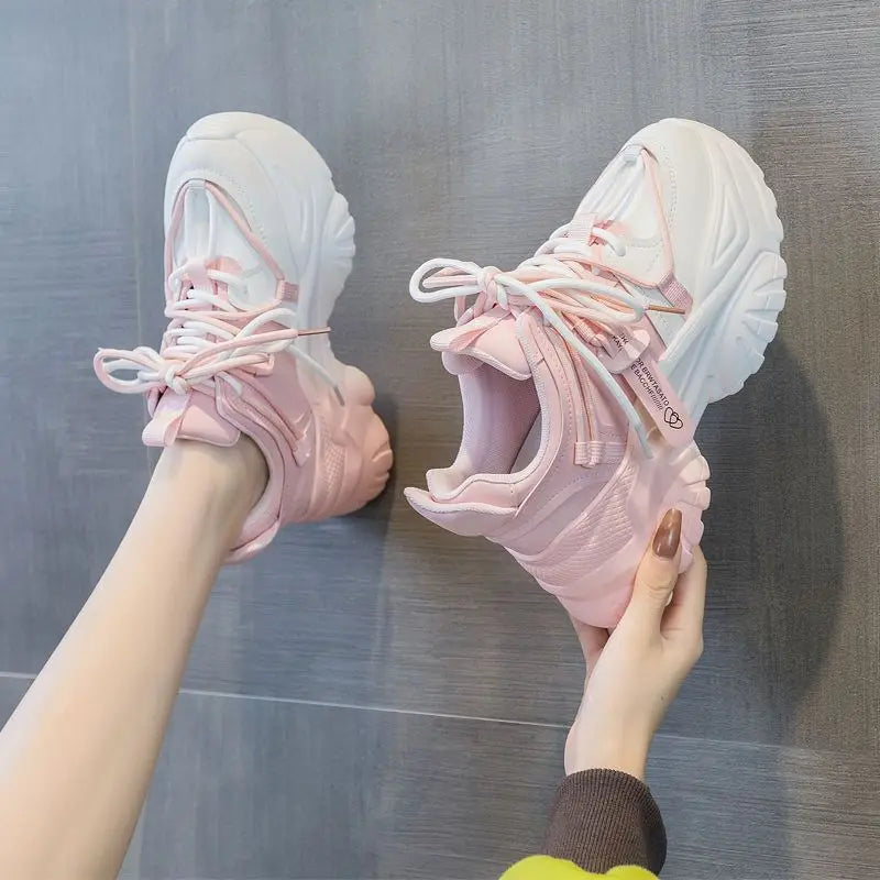 Baskets Femme Plateforme - Chaussures Décontractées Printemps