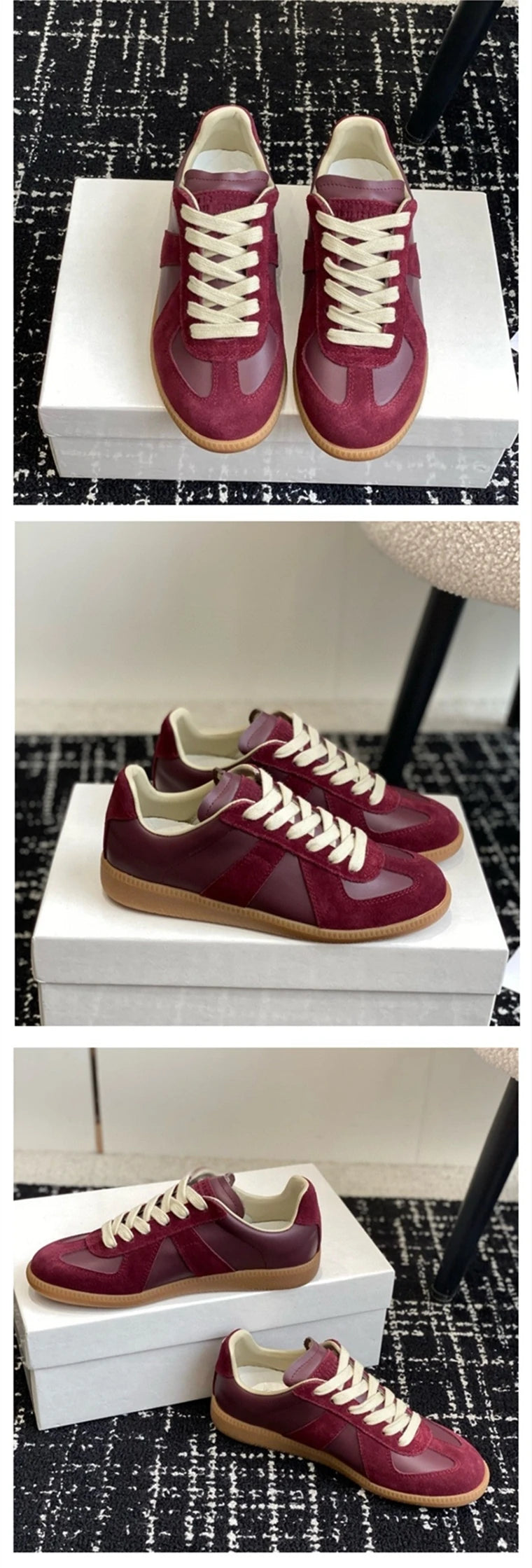 Baskets Femme en Cuir Véritable - Chaussures Décontractées Printemps 2025