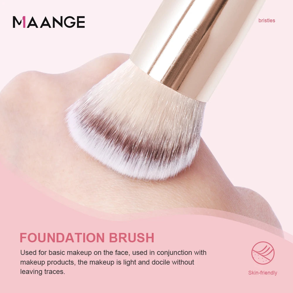 MAANGE-Kit de pinceaux de maquillage pour le visage pour femme, correcteur de fond de teint, poils doux, outil de beauté impeccable, coffret cadeau, 4 pièces