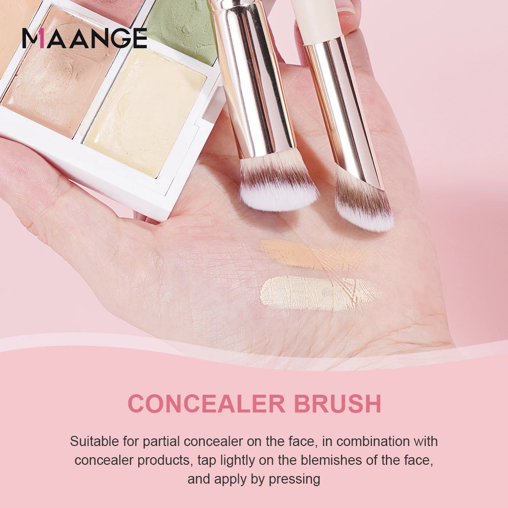 MAANGE-Kit de pinceaux de maquillage pour le visage pour femme, correcteur de fond de teint, poils doux, outil de beauté impeccable, coffret cadeau, 4 pièces
