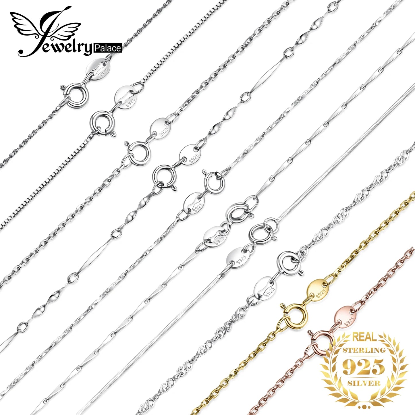 JewelryPalace – collier en argent Sterling 100% 925 véritable pour femmes, lingot torsadé, Trace Belcher serpent Bar, singapour, chaîne de boîte