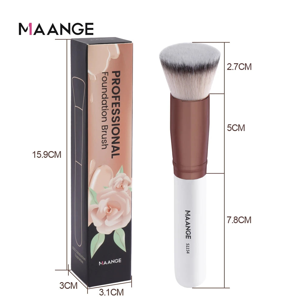 Maange-Pinceau de maquillage avec boîte pour femme, brosse pour fond de teint, correcteur, poudre, blush, contour, poils doux denses, outil de beauté, 1 pièce