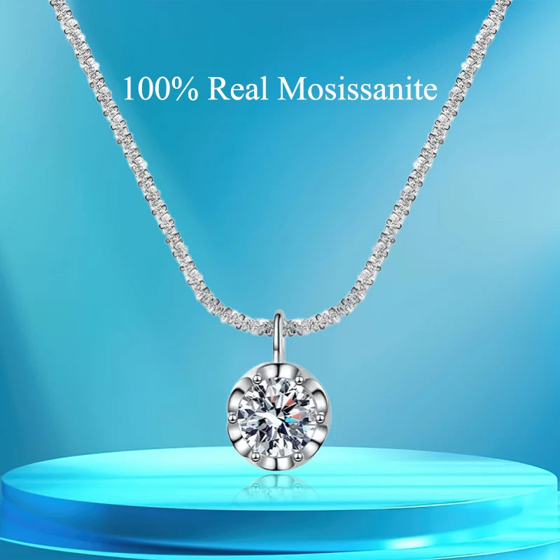 Collier Couronne Moissanite VVS1 - Argent Sterling 925 Certifié