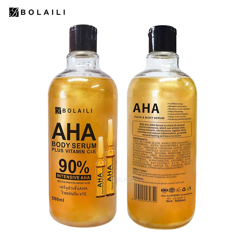 ALPHA acides hydroxy 24K or visage corps sérum vitamine C & E Essence raffermissant hydratant taches dissolvant blanchissant soins de la peau 500ml