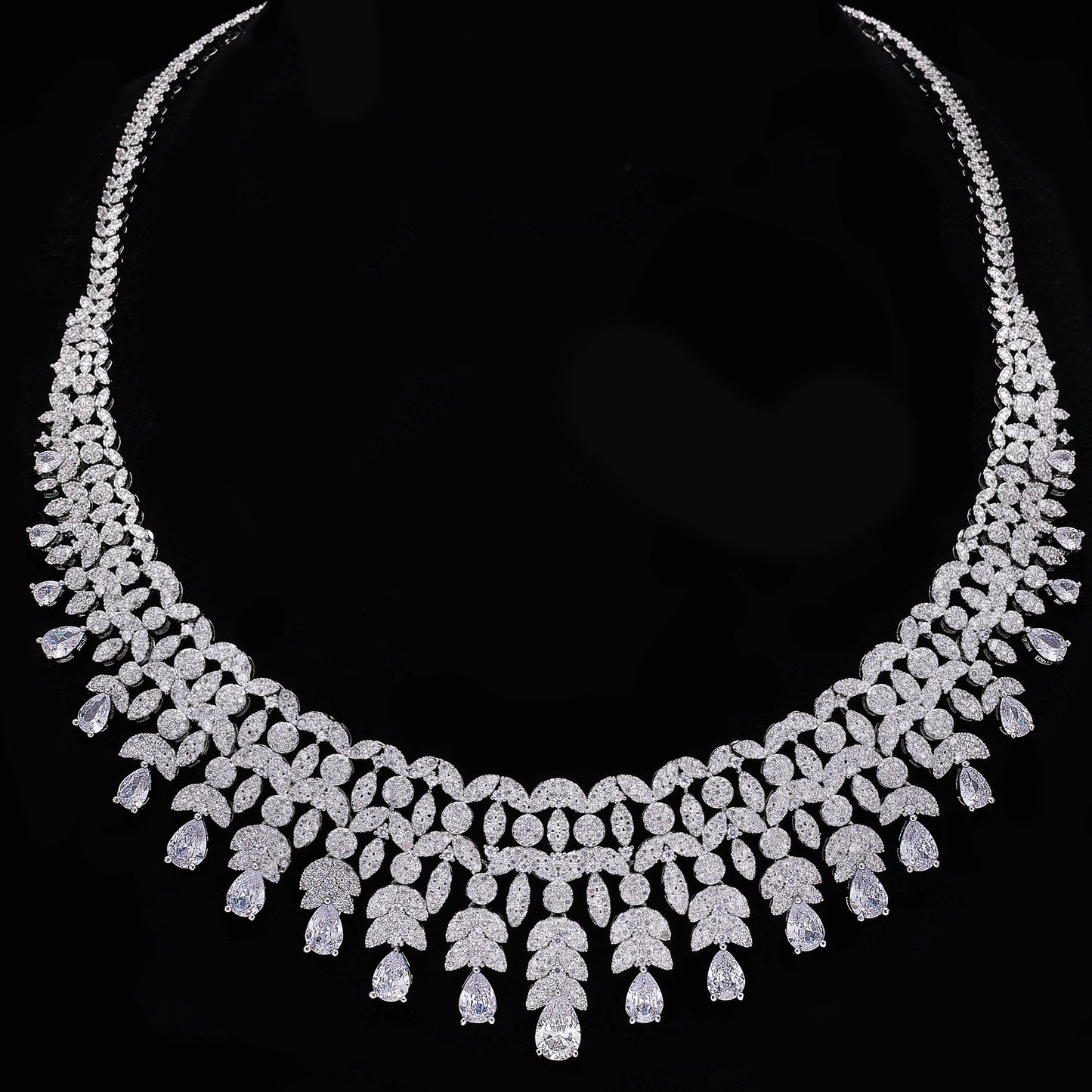 Ensemble de bijoux de mariée de luxe avec zircon cubique contre-indiqué, 4 pièces, vente chaude, Dubaï, 2024