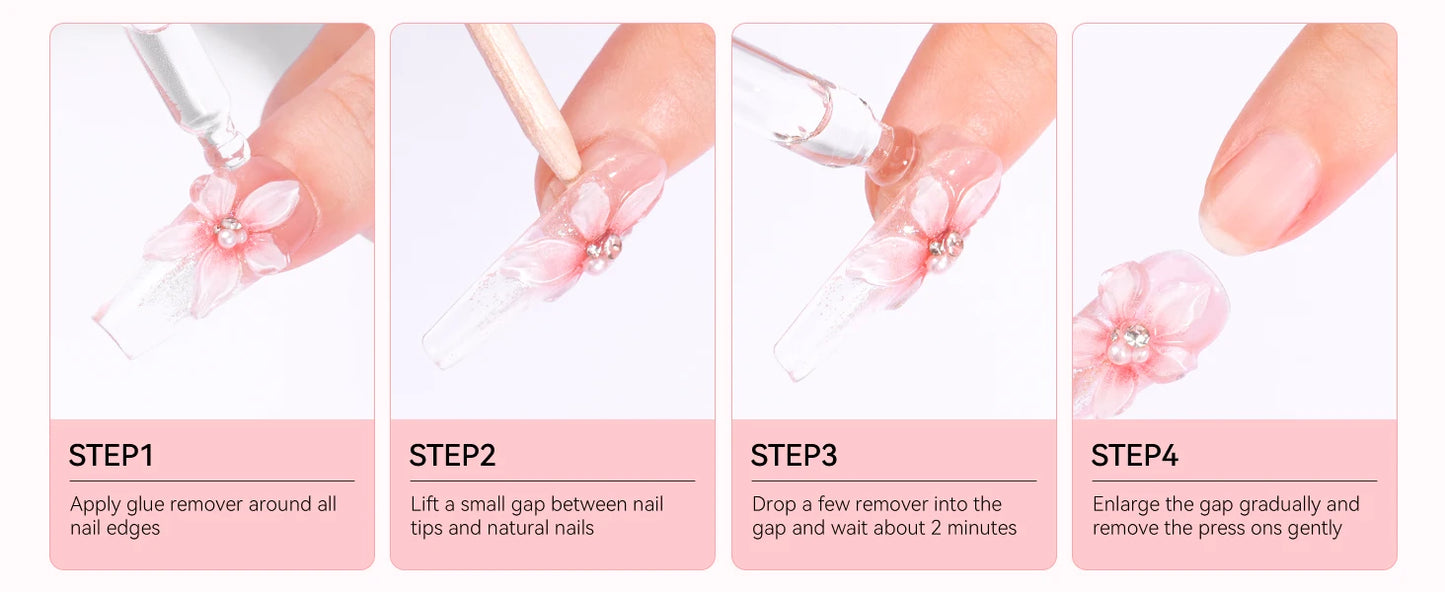 Makartt Dissolvant de colle et de colle à ongles super fort, déboucheur de colle rapide | Facile retrait avec un applicateur compte-gouttes pour presse sur les ongles