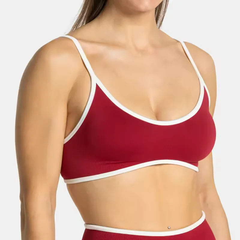 Brassière Sport Femme - Dos Nu Tricoté avec Coussin - Lencensa