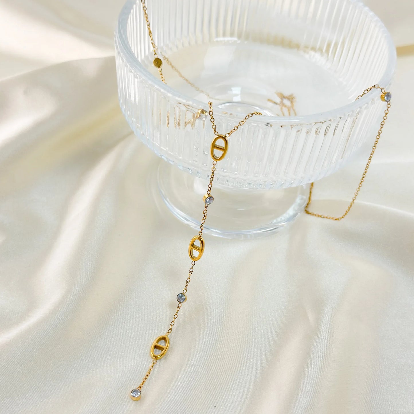 Collier Chaîne Y Acier Titane - Style Français Inaltérable Femme