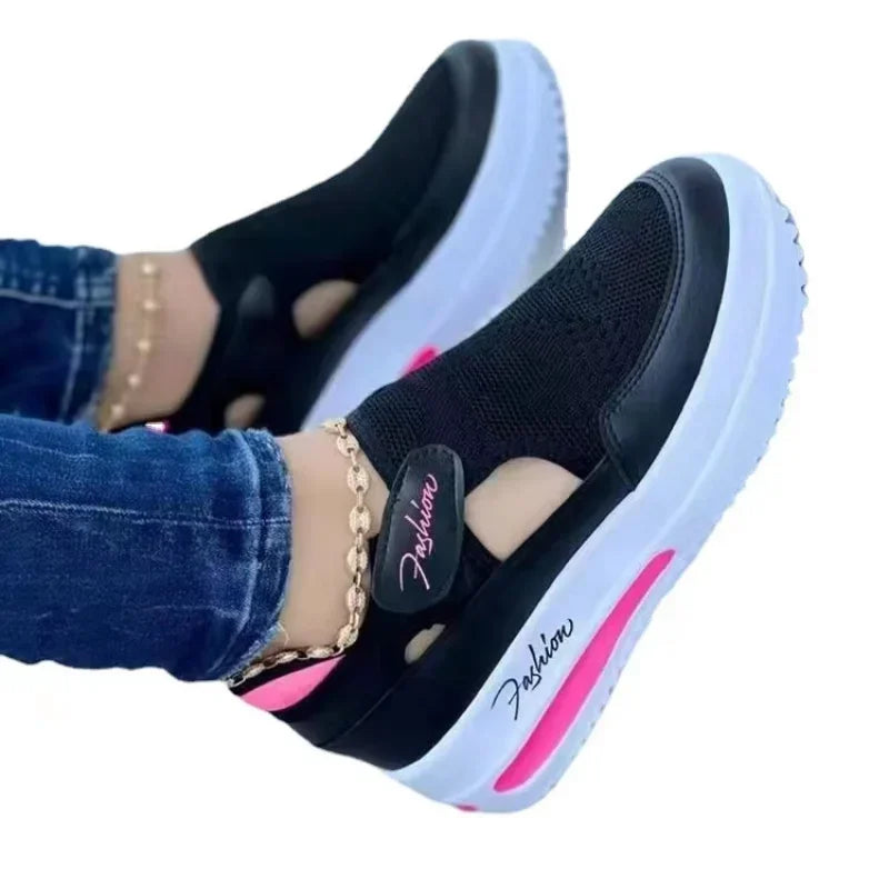 Lencensa - Baskets Femme Premium | Sneakers Toile Plateforme de Qualité Supérieure