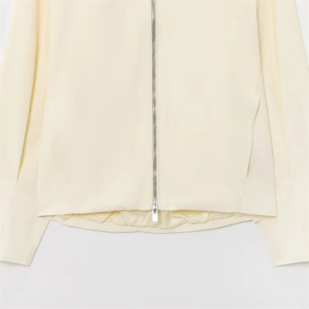 Veste Premium Femme Lencensa - Blazer Zippé Haute Qualité Polyvalent