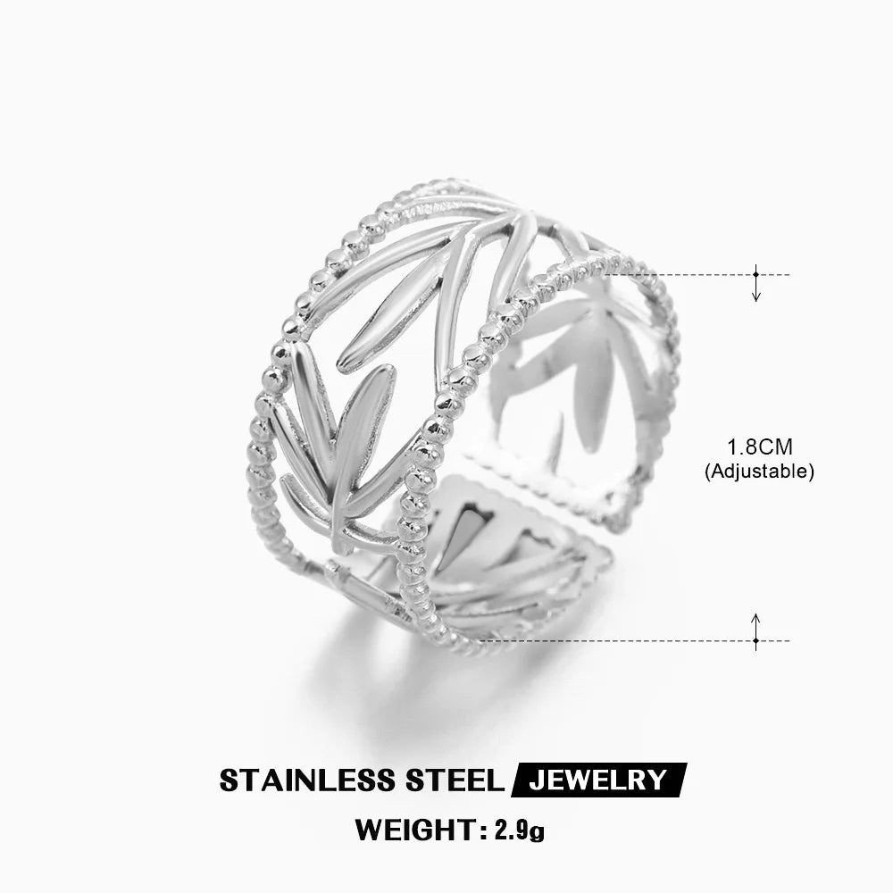 Bague en forme de cœur en acier inoxydable pour femmes, couleur or, anneau creux en métal, Bijoux étanches, cadeau pour petite amie