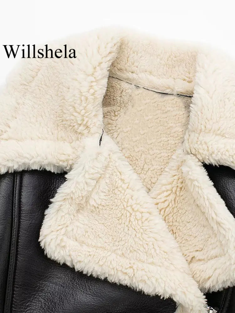 Willshela femmes mode solide avant vestes à glissière Vintage revers cou manches longues femme Chic dame tenues