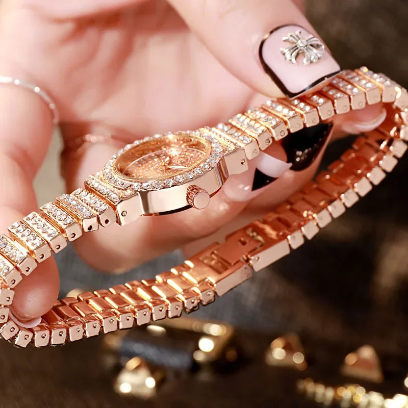 Montre Lencensa - Quartz Dorée Femme de Luxe, Élégance Intemporelle
