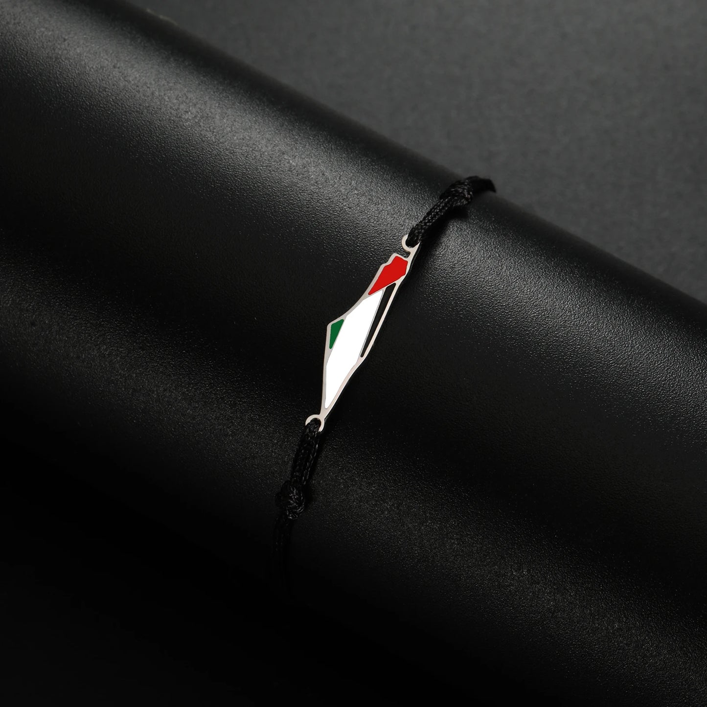 COOLTIME Bracelet à breloques pour femme avec carte de la Palestine en acier inoxydable réglable à double couche pour homme et femme, bijoux en gros