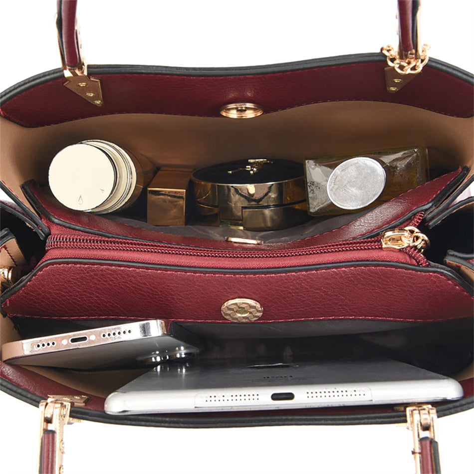 Sac à Main de Luxe en Cuir Souple pour Femme, Sacoche à Bandoulière de Styliste à 3 Couches, Fourre-Tout de Grande Capacité, 2022