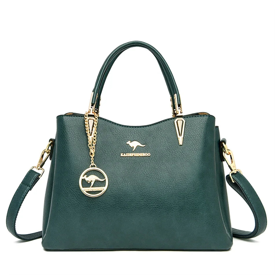 Sac à Main de Luxe en Cuir Souple pour Femme, Sacoche à Bandoulière de Styliste à 3 Couches, Fourre-Tout de Grande Capacité, 2022
