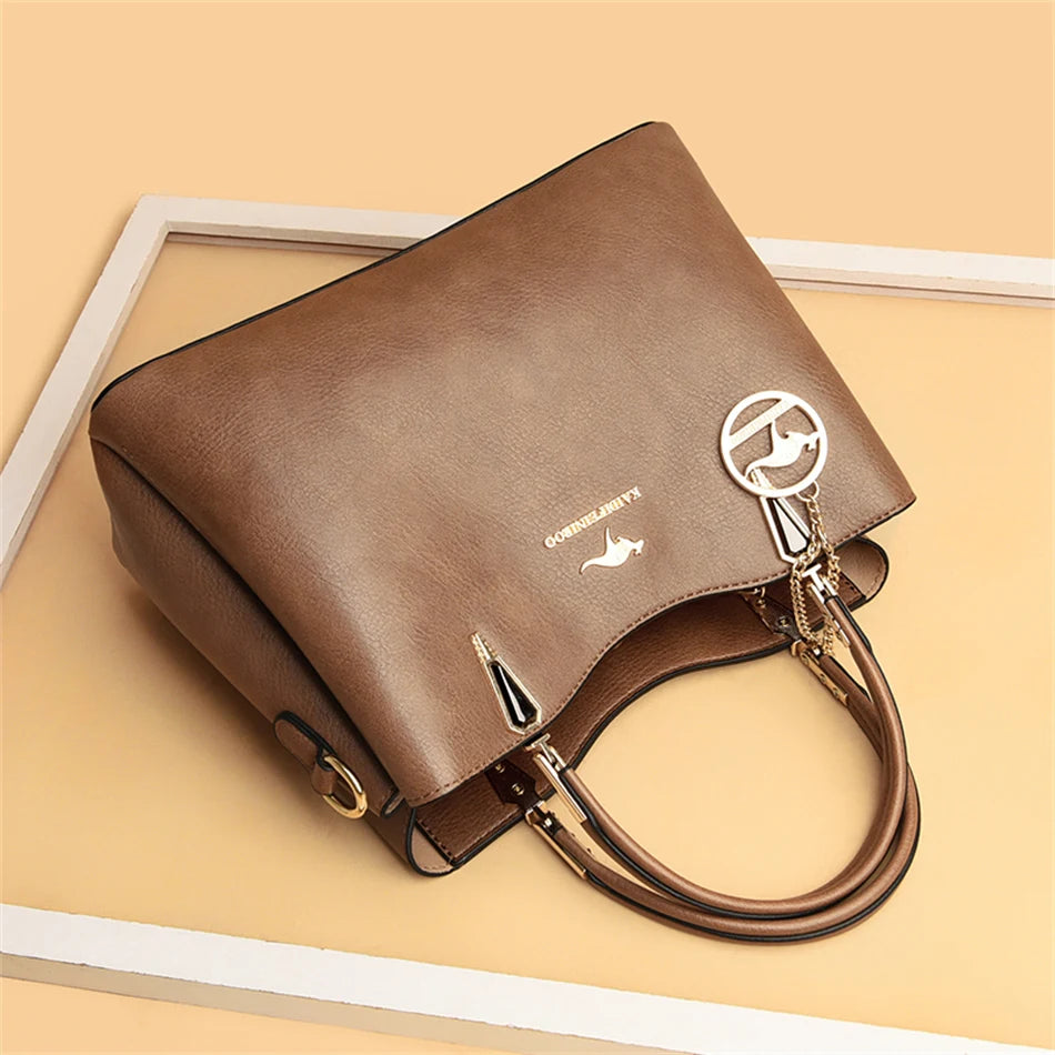 Sac à Main de Luxe en Cuir Souple pour Femme, Sacoche à Bandoulière de Styliste à 3 Couches, Fourre-Tout de Grande Capacité, 2022