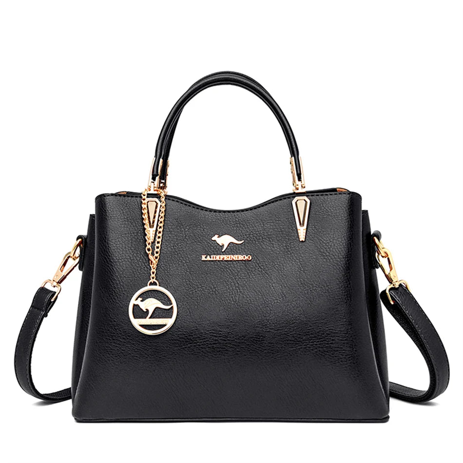 Sac à Main de Luxe en Cuir Souple pour Femme, Sacoche à Bandoulière de Styliste à 3 Couches, Fourre-Tout de Grande Capacité, 2022