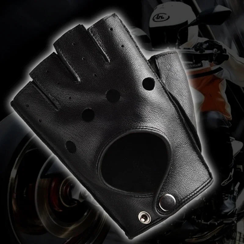 Gants en cuir PU pour hommes, mitaines, conduite, fitness, moto, cyclisme, peau de chèvre